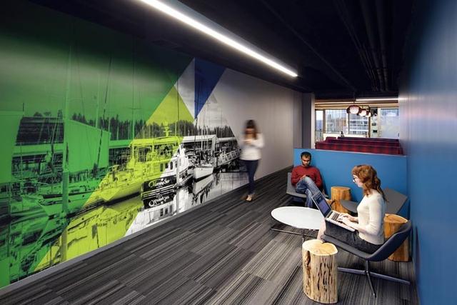 別小看回收木板條！美國VMware公司用它創造了獨特的木質辦公空間